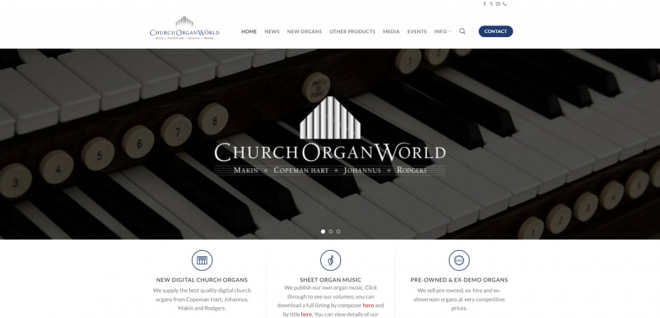 church organ world homepage