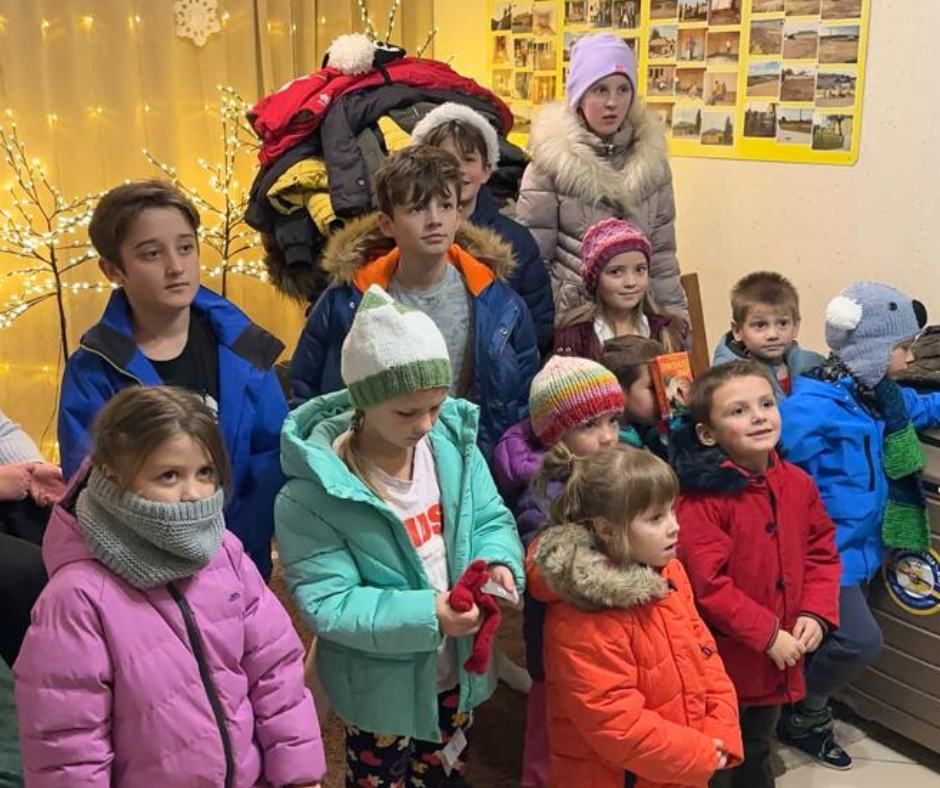 christmas presents for children in a Ukrainian oprhanage
