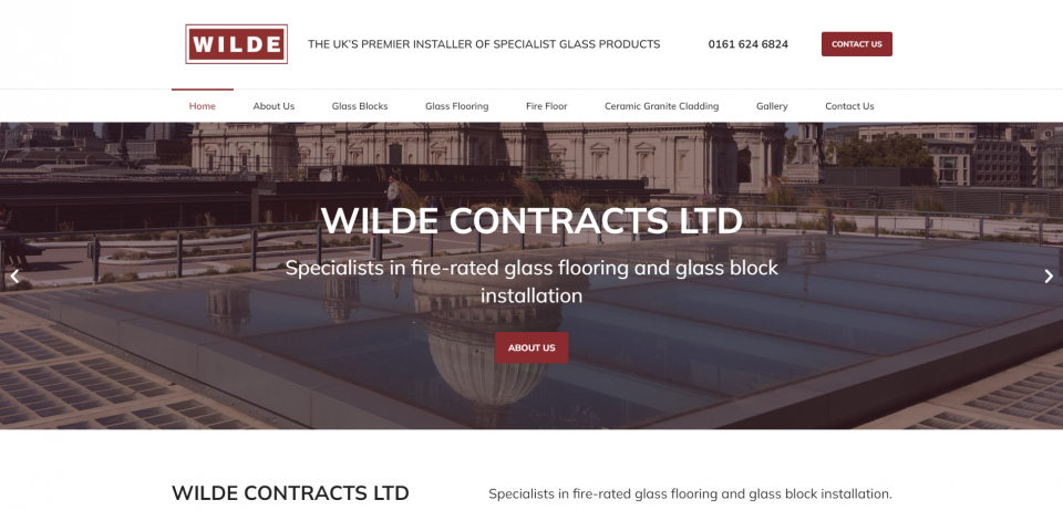 wilde contracts ltd homepage done by aspect it
