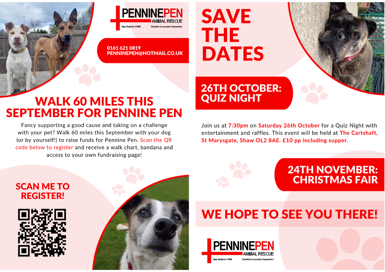 aspect it leaflet designed for pennine pen animal rescue